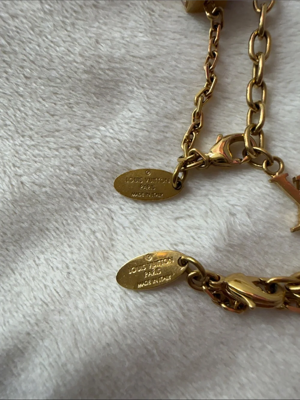 Louis Vuitton Collier Gamble Necklace and Bracelet Set with Crystal Cube Charms
